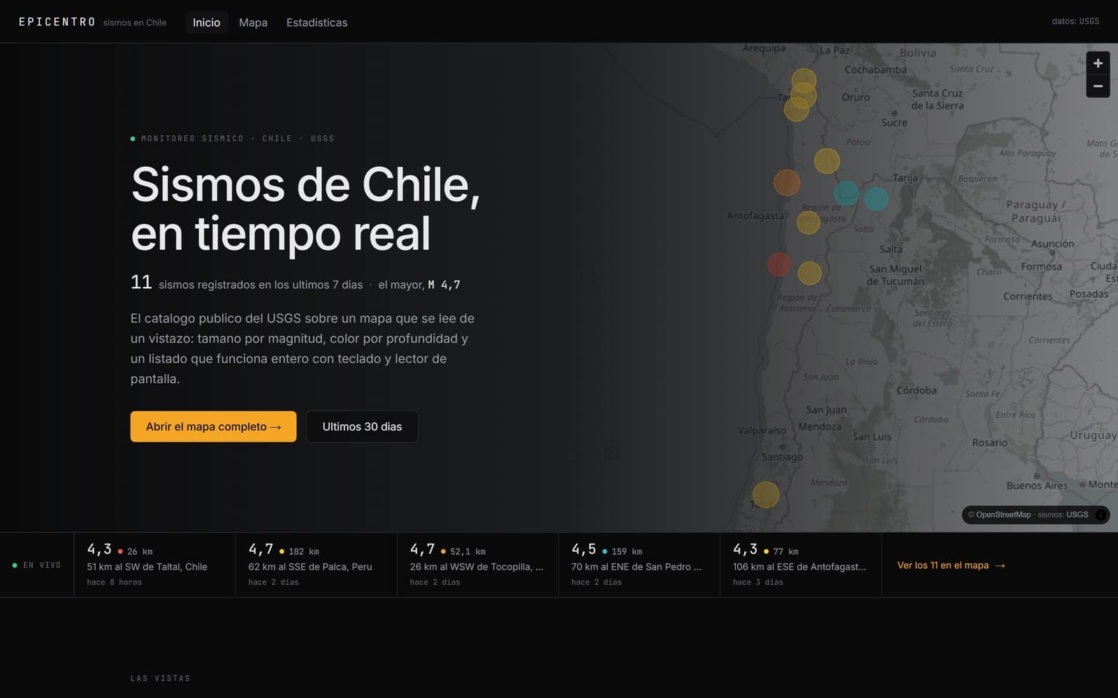 Captura del sitio de Epicentro